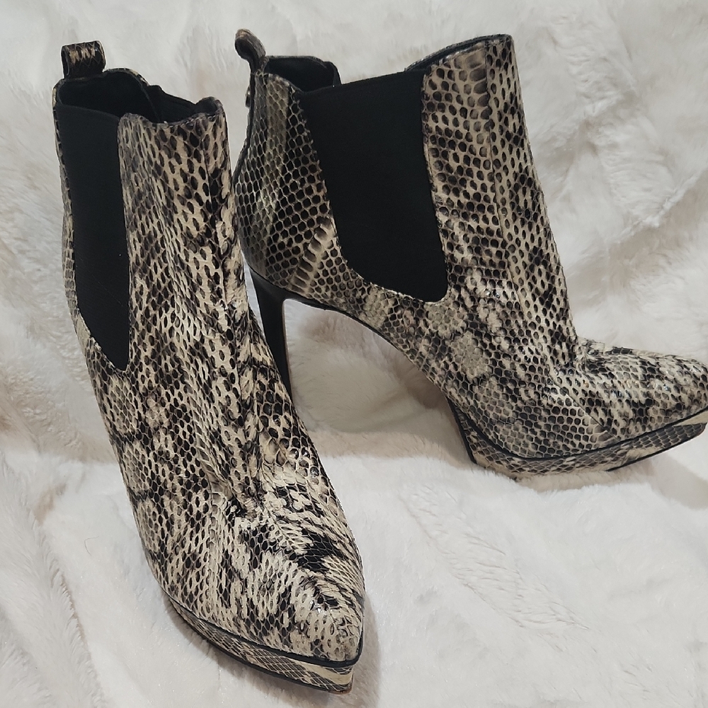 Michael Kors Genuine Snakeskin Heeled Boots